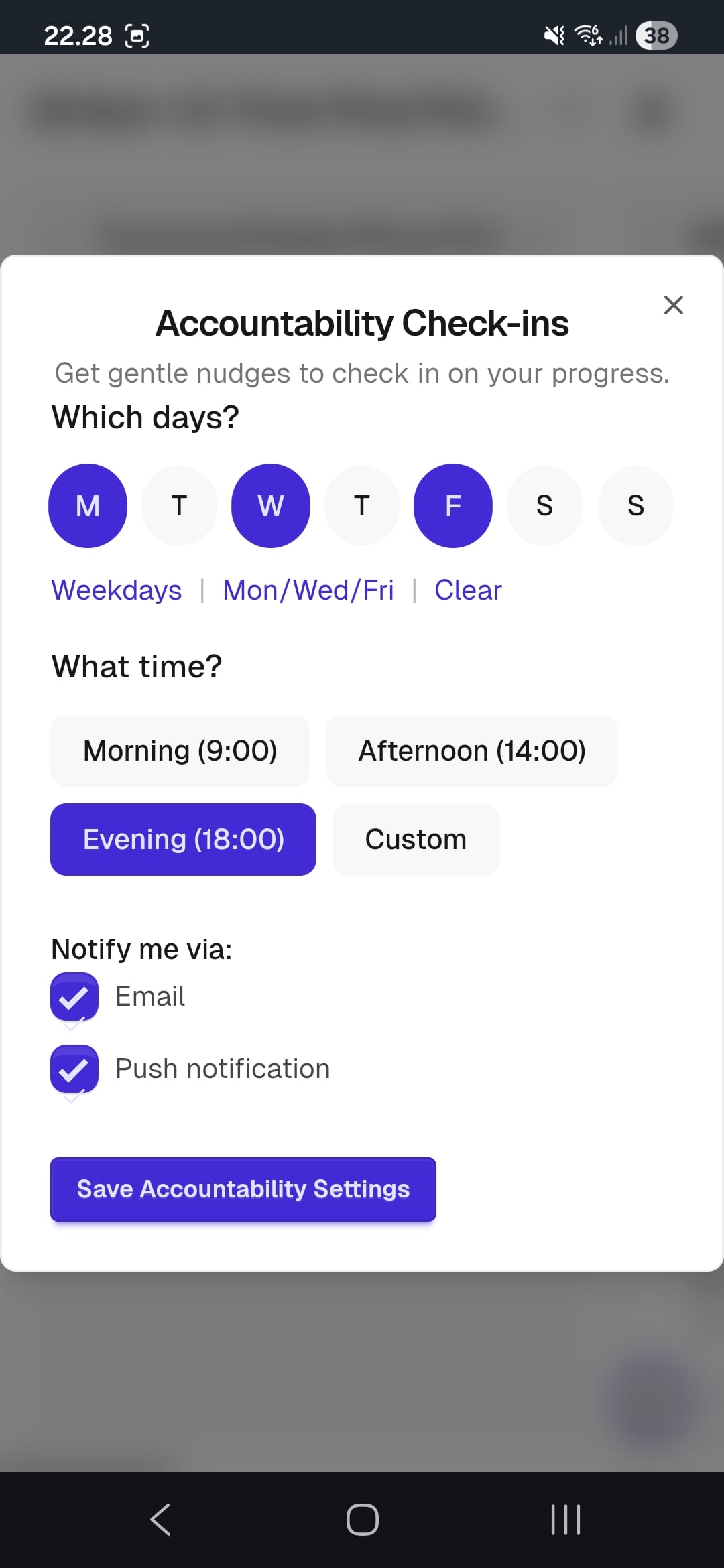 Accountability check-ins and board view - slide 1